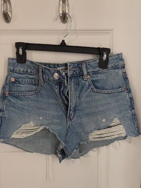Garage Light Blue Distressed Jean Cutoff Shorts - Women